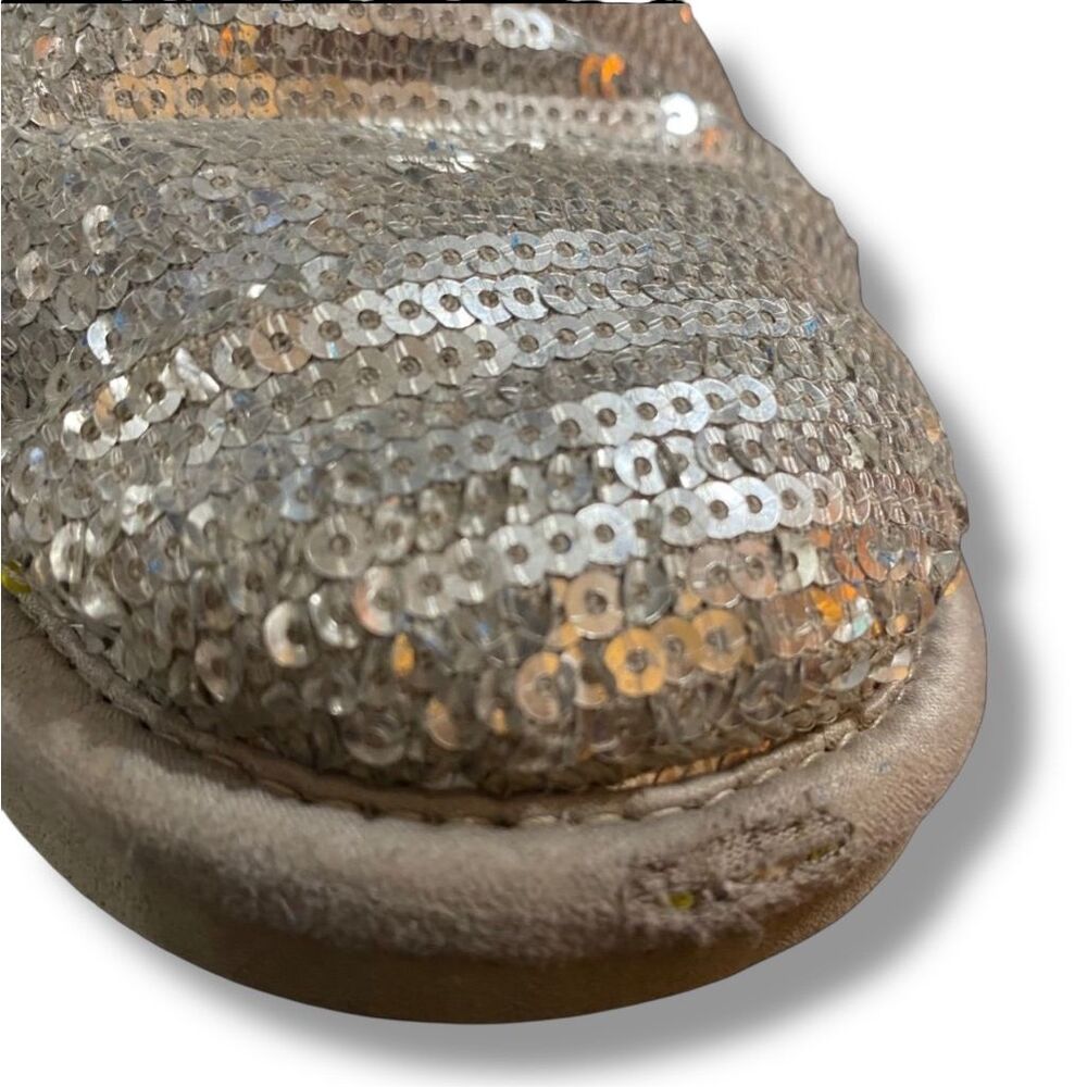 UGG Classic Short Silver Sequin Sparkle Boots - Picture 5 of 12